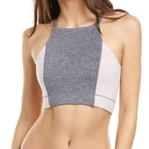 We Over Me Wip Crop Top Sports Bra Dark Grey Shale Pink XS Extra Small