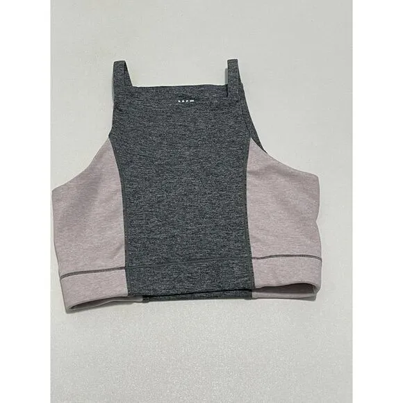 We Over Me Wip Crop Top Sports Bra Dark Grey Shale Pink XS Extra Small