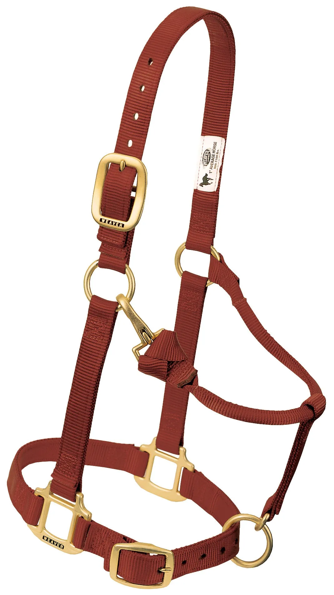 Weaver Leather Original Adjustable Chin and Throat Snap Halter, 1" Average Horse or Yearling Draft