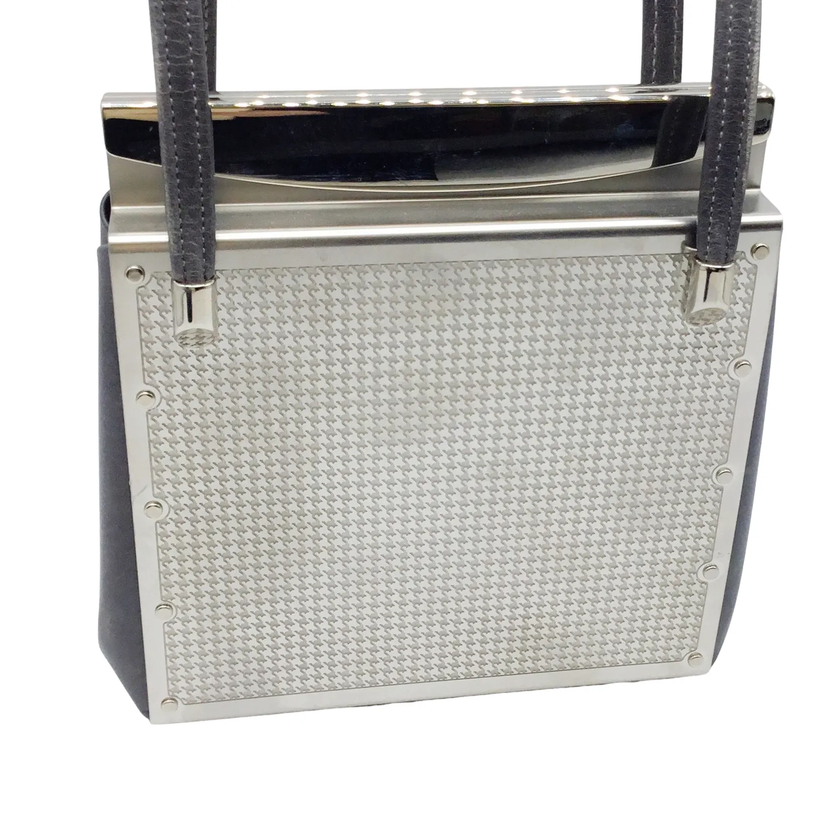 Wendy Stevens Stainless Steel and Leather Shoulder Bag