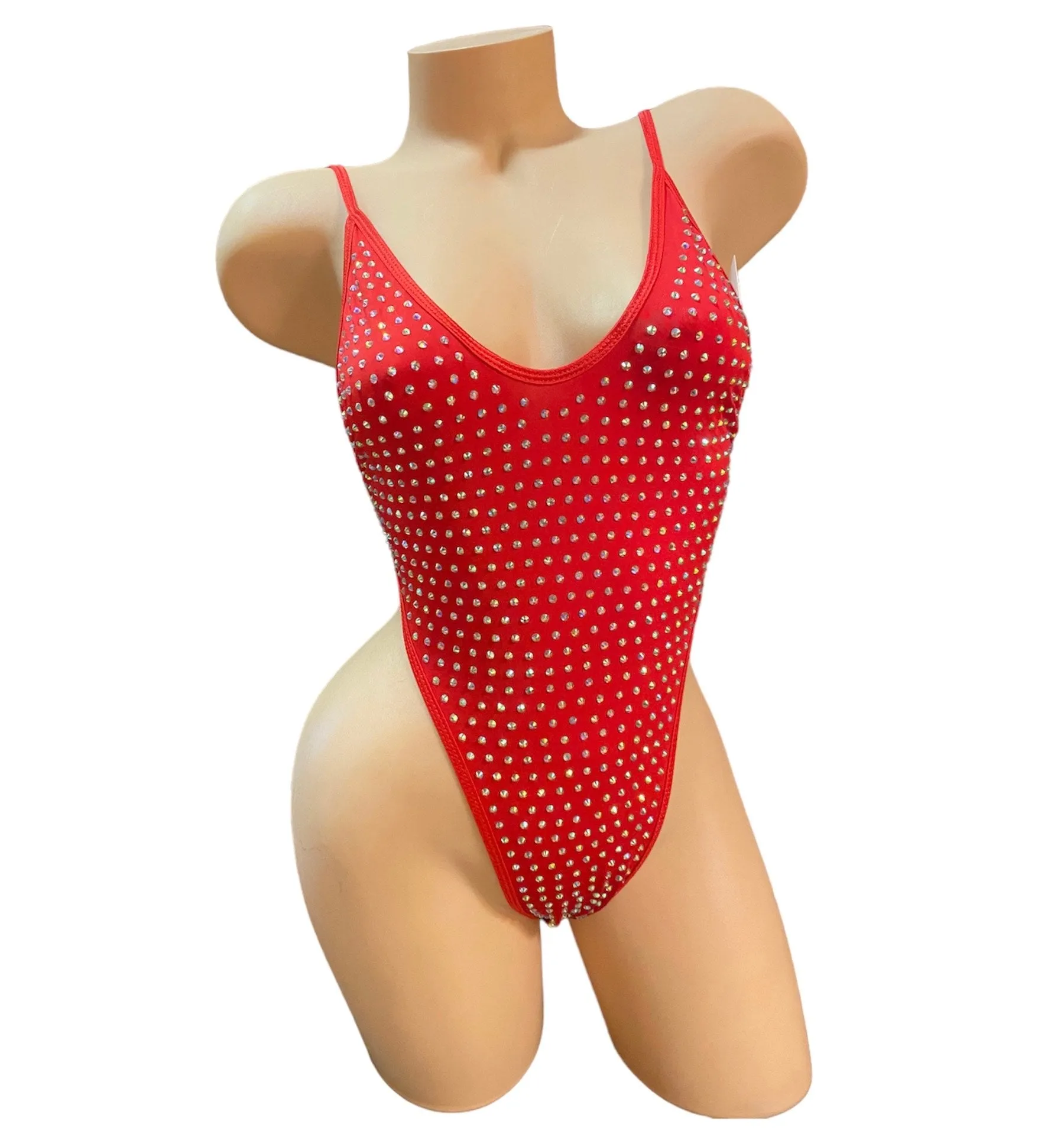 WHITE RHINESTONED BAYWATCH 1 PIECE
