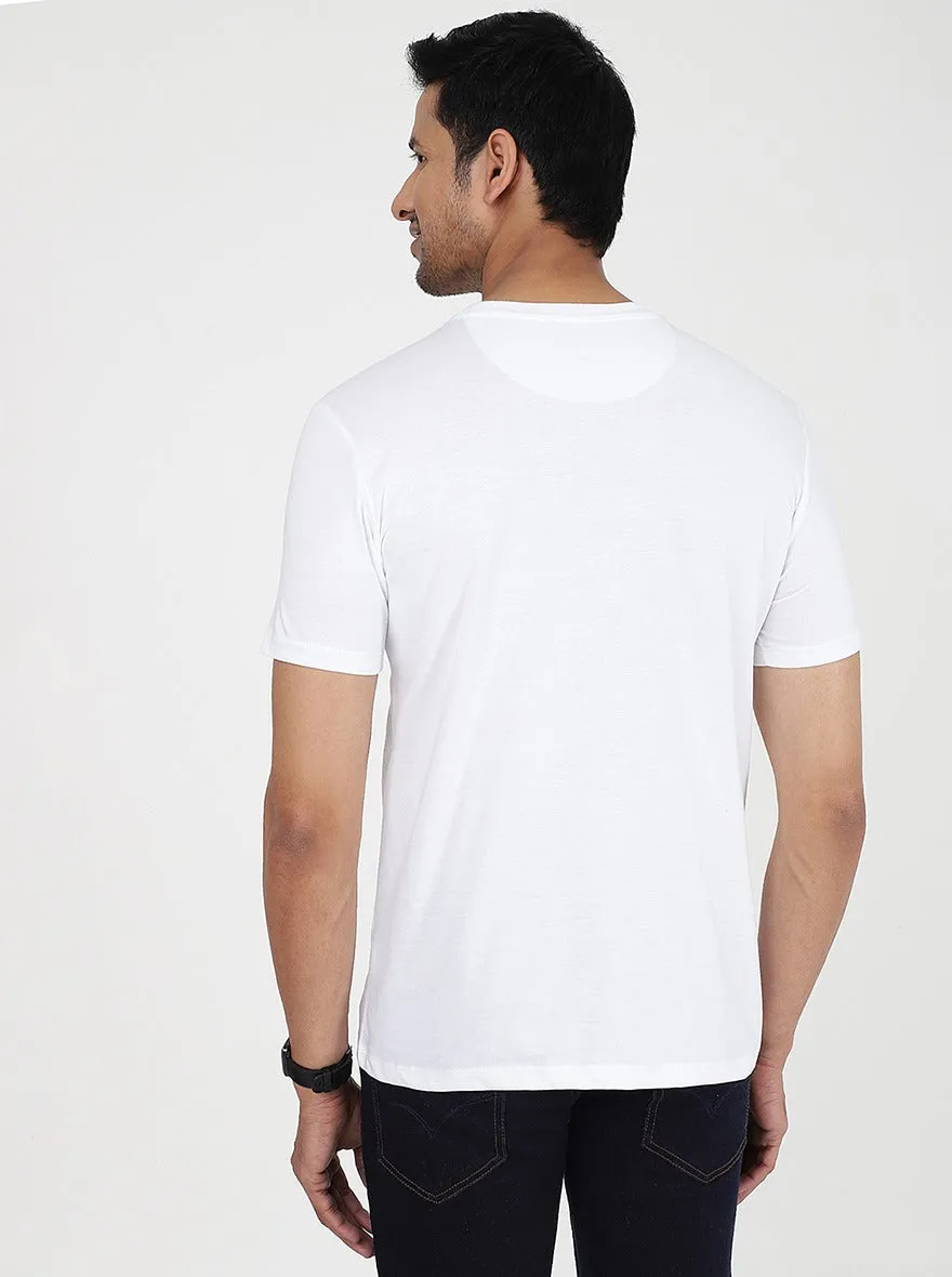 White Solid Slim Fit T-Shirt | JadeBlue