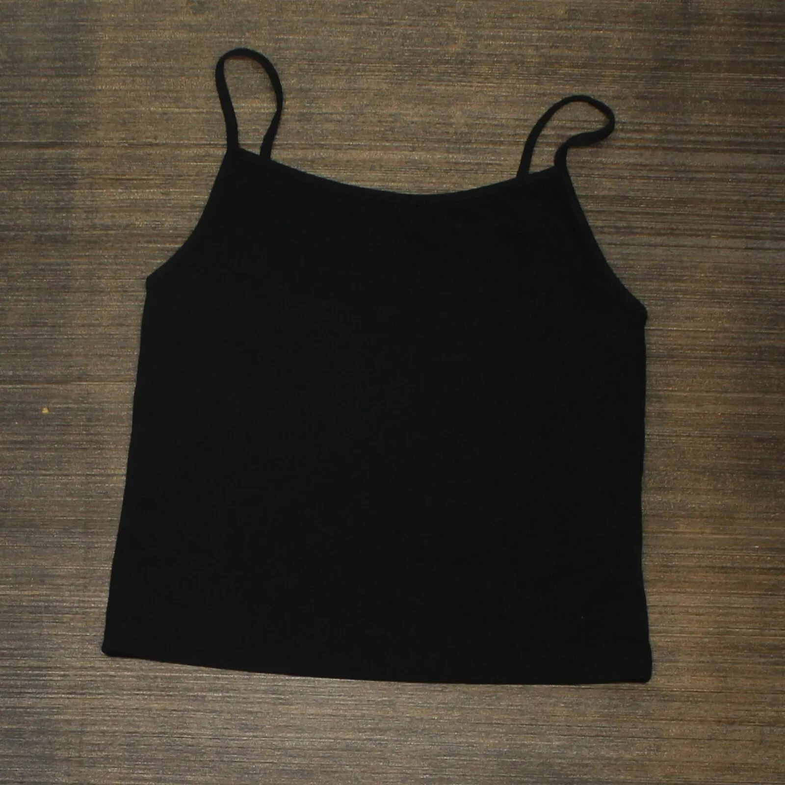 Wild Fable Women's Slim Fit Cropped Cami Tank Top Black M
