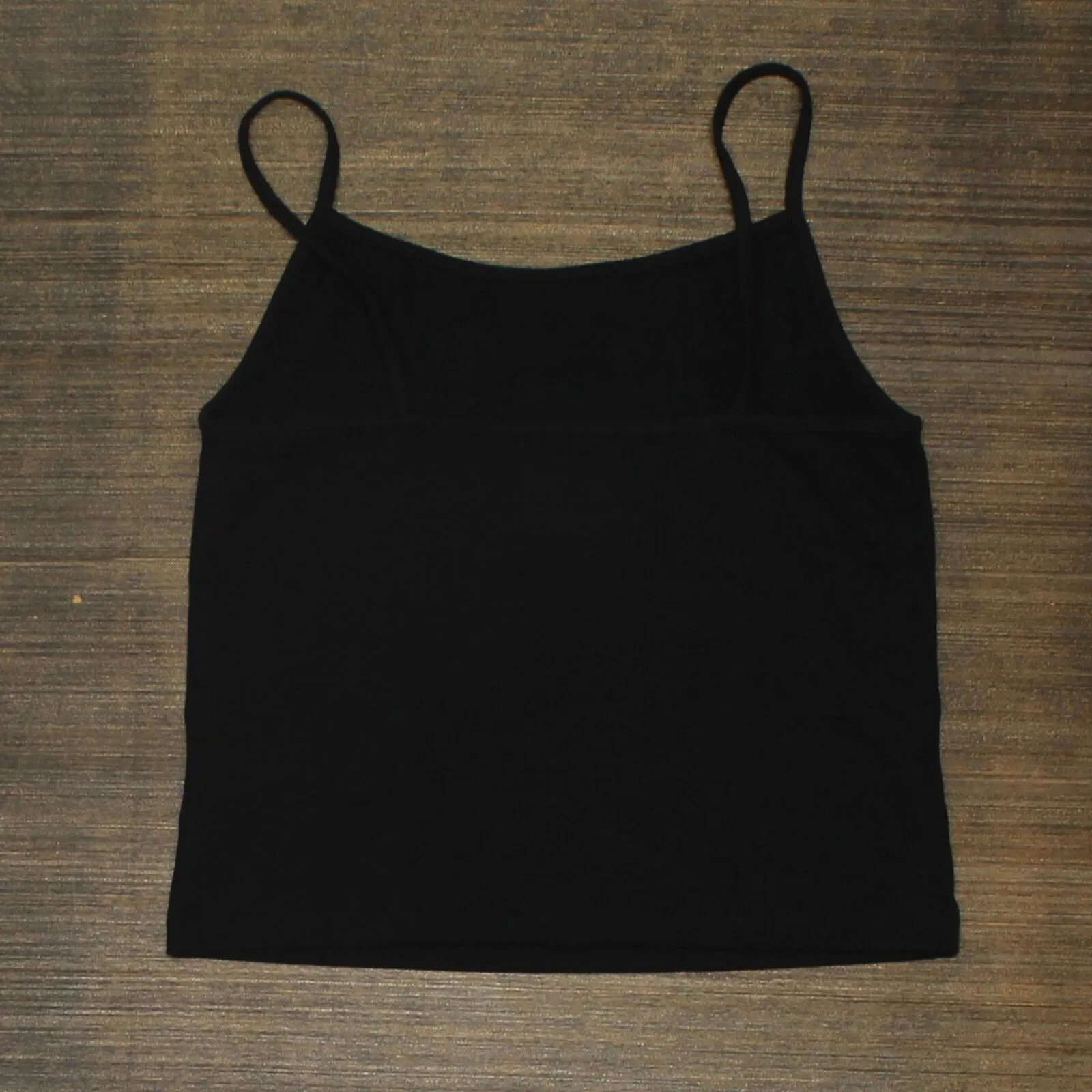 Wild Fable Women's Slim Fit Cropped Cami Tank Top Black M
