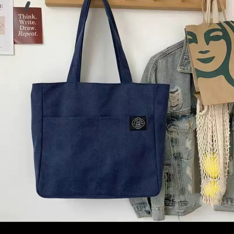 Women Canvas Tote Shoulder Bag Large