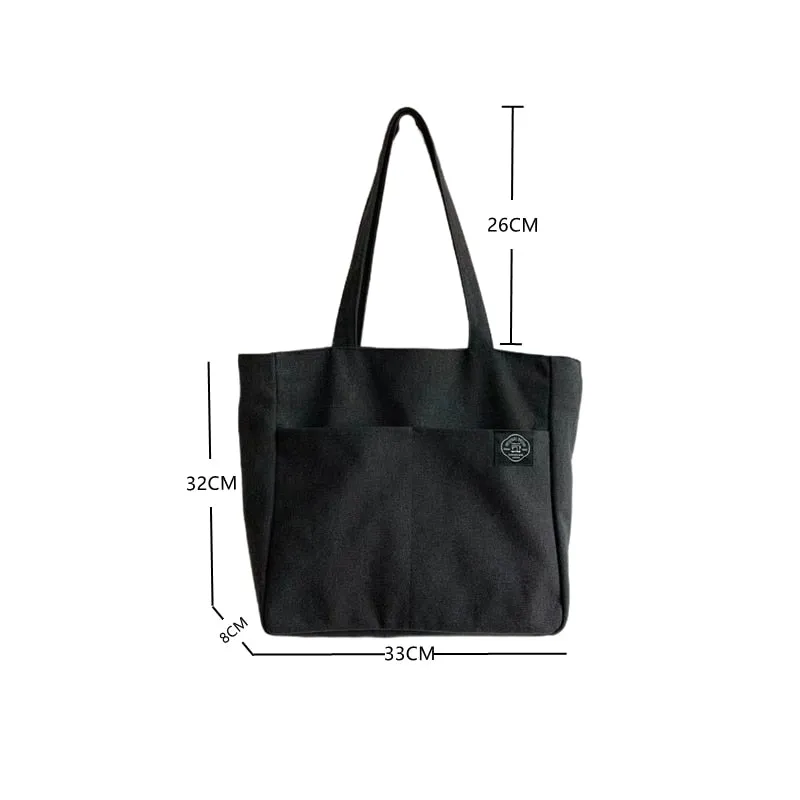 Women Canvas Tote Shoulder Bag Large
