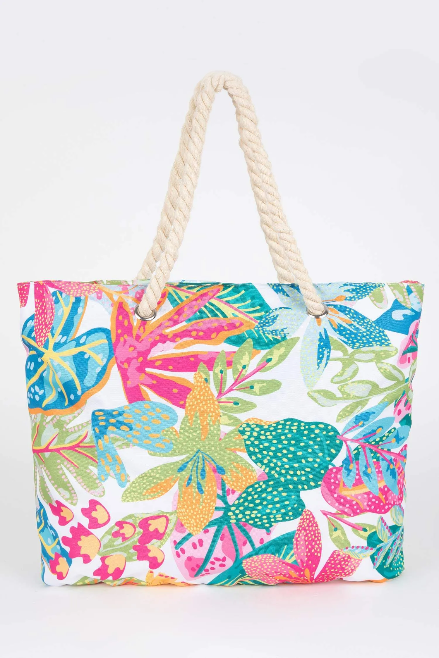 Women Leaf Patterned Beach Bag
