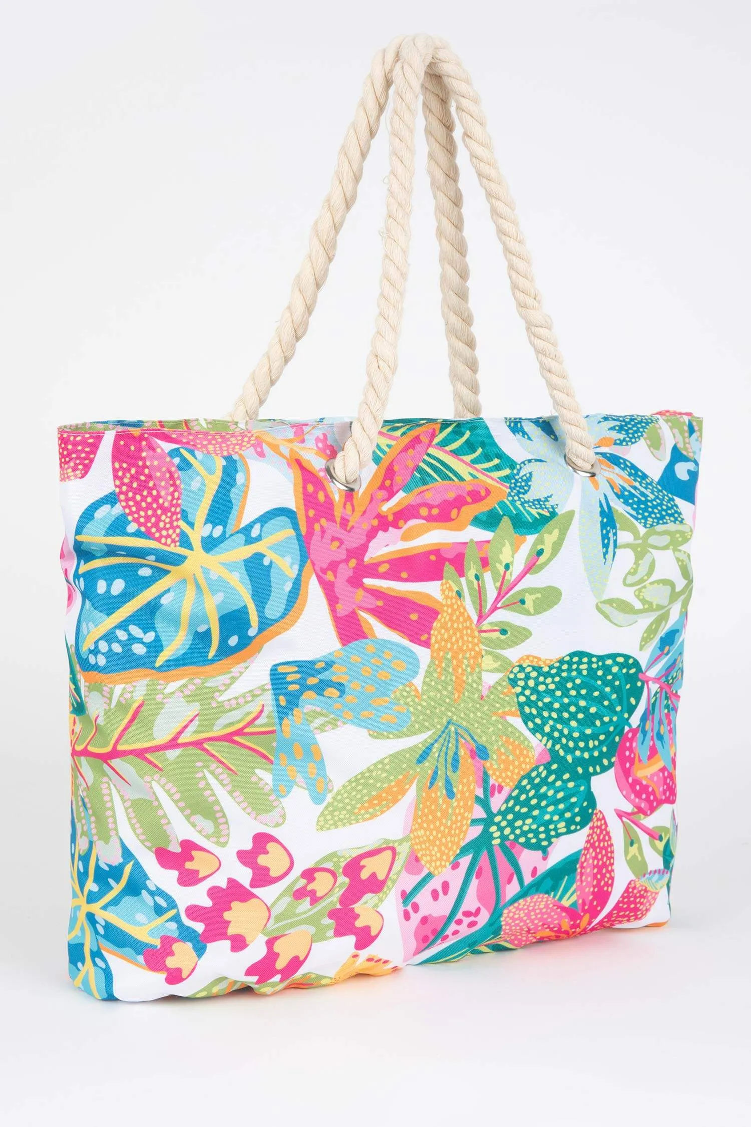 Women Leaf Patterned Beach Bag