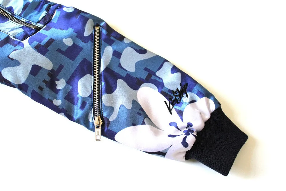 Women's Island Camo Bomber in Blue