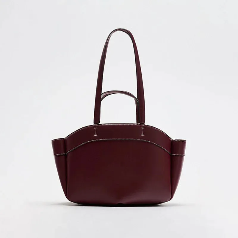Women’s Retro Large Capacity PU Leather Tote Bag