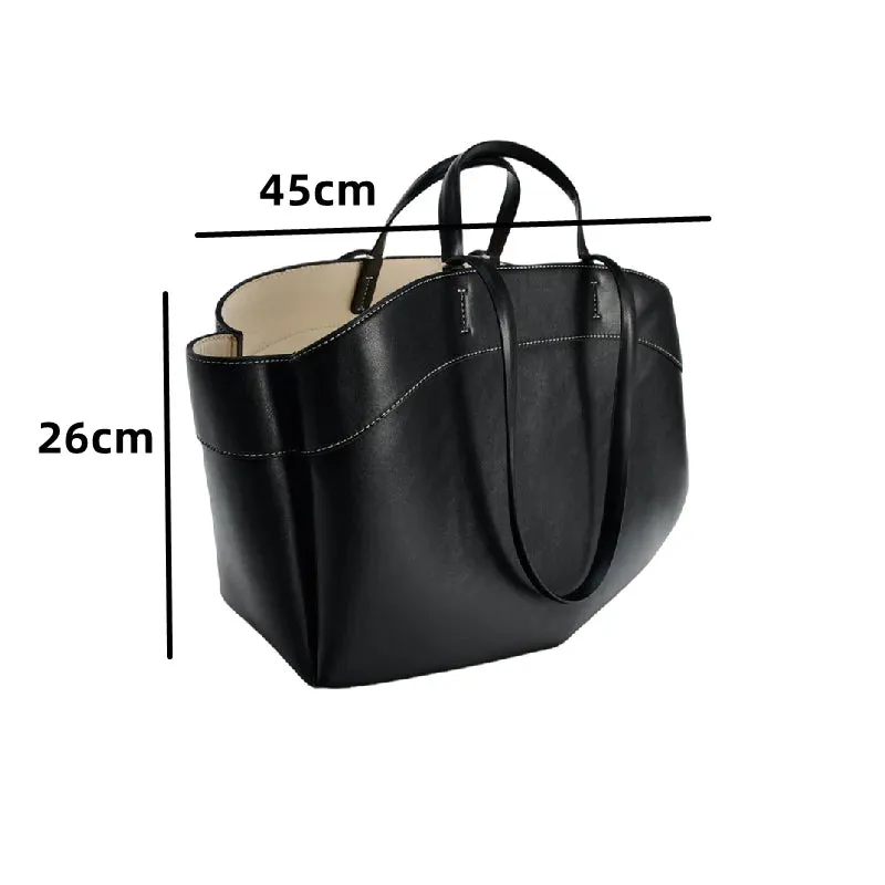Women’s Retro Large Capacity PU Leather Tote Bag