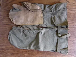 WW2 Memorabilia Canvas Leather Machine Gunners Gloves