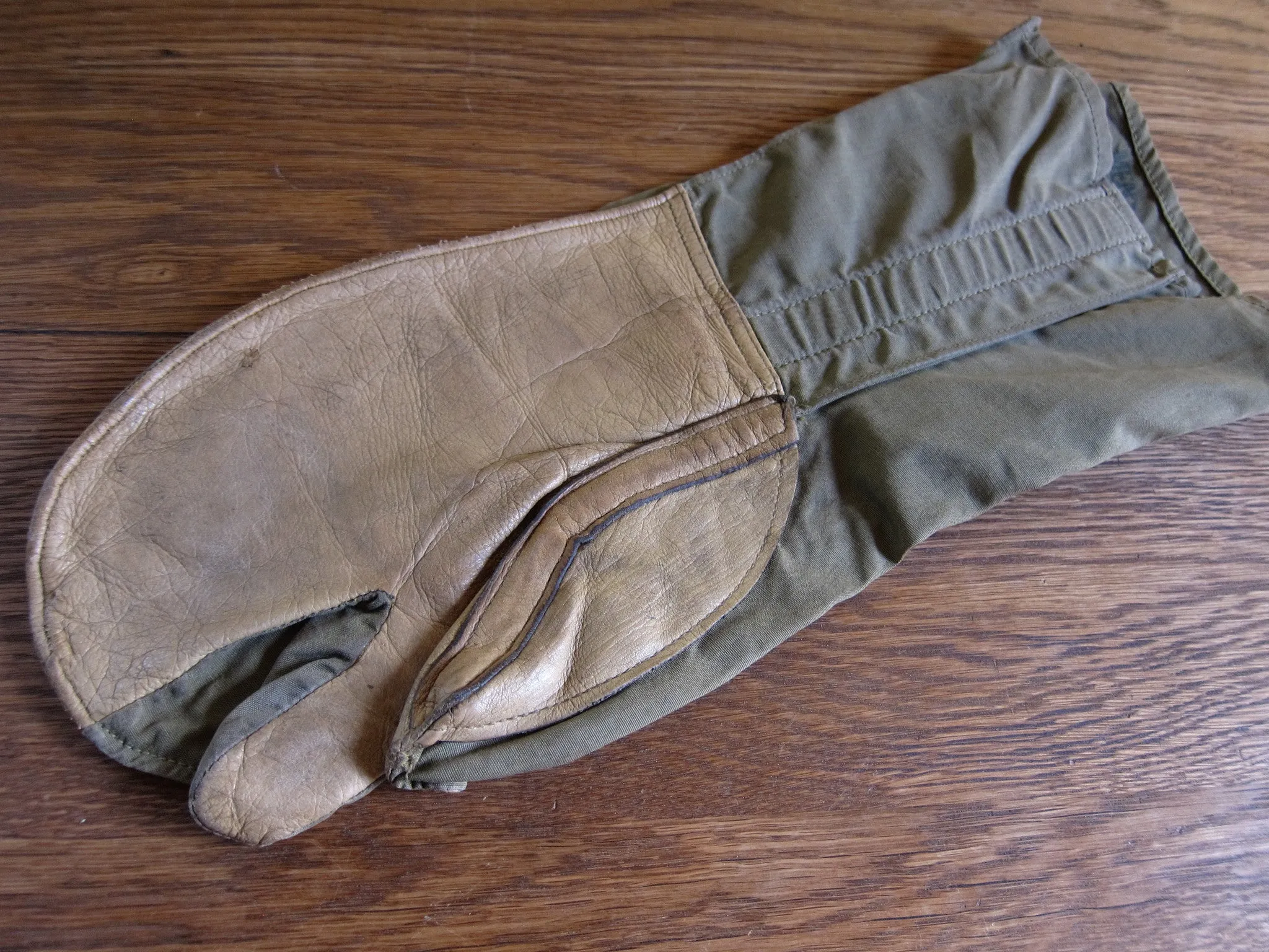 WW2 Memorabilia Canvas Leather Machine Gunners Gloves