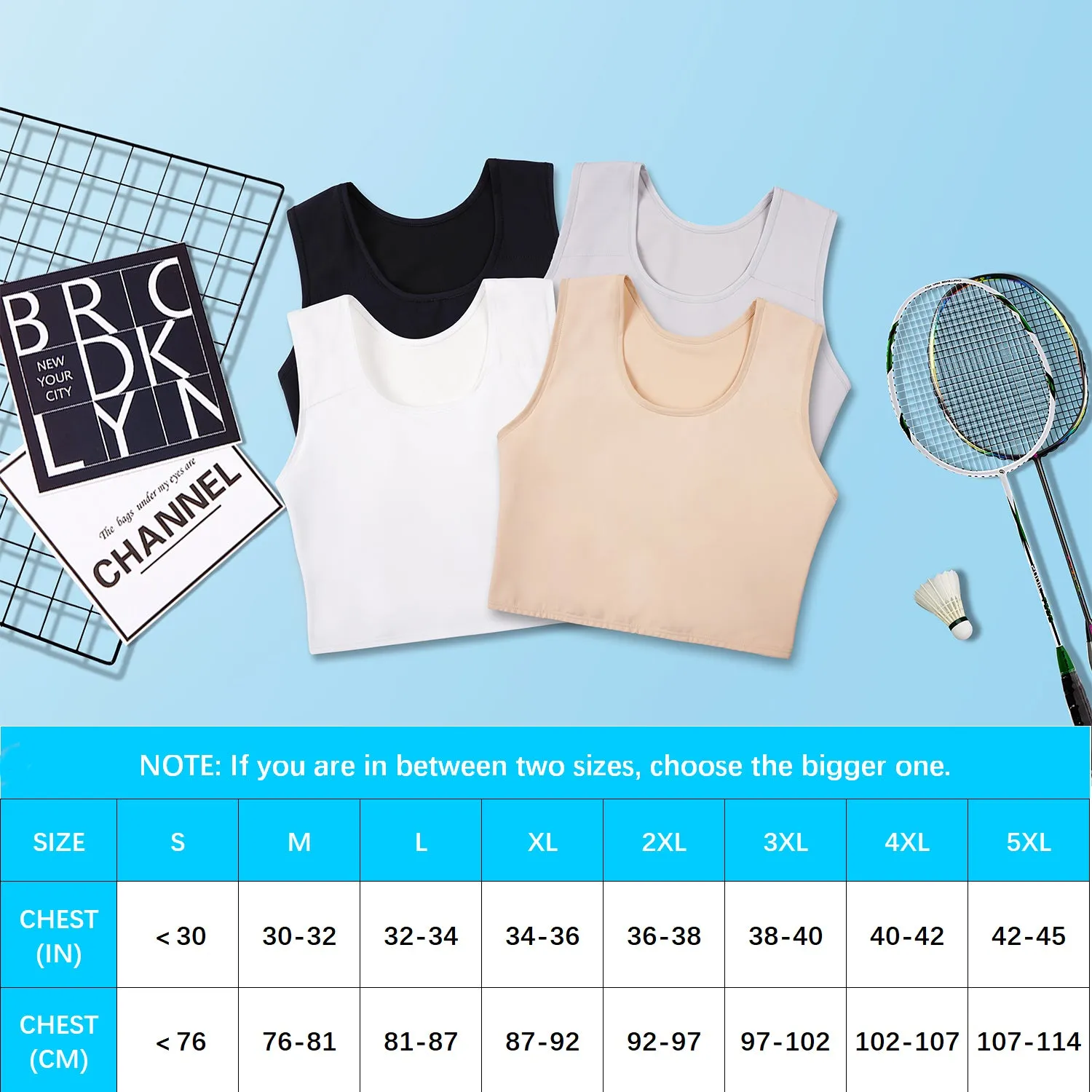 XUJI High-Compression Chest Binder - Double-Layer Design, Breathable & Lightweight for Daily Wear, Sports, or Swimming - XUJI Srore