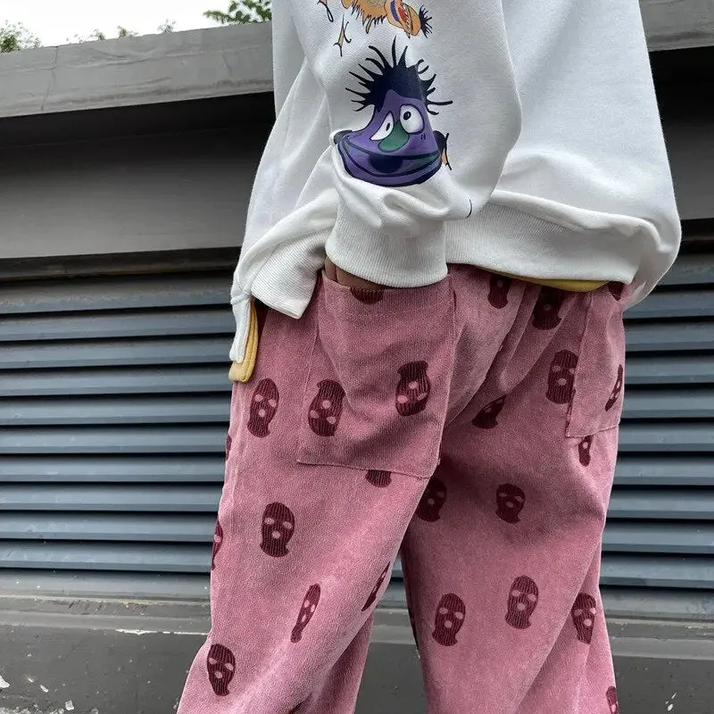 Y2K Graphic Balaclava Streetwear Pants