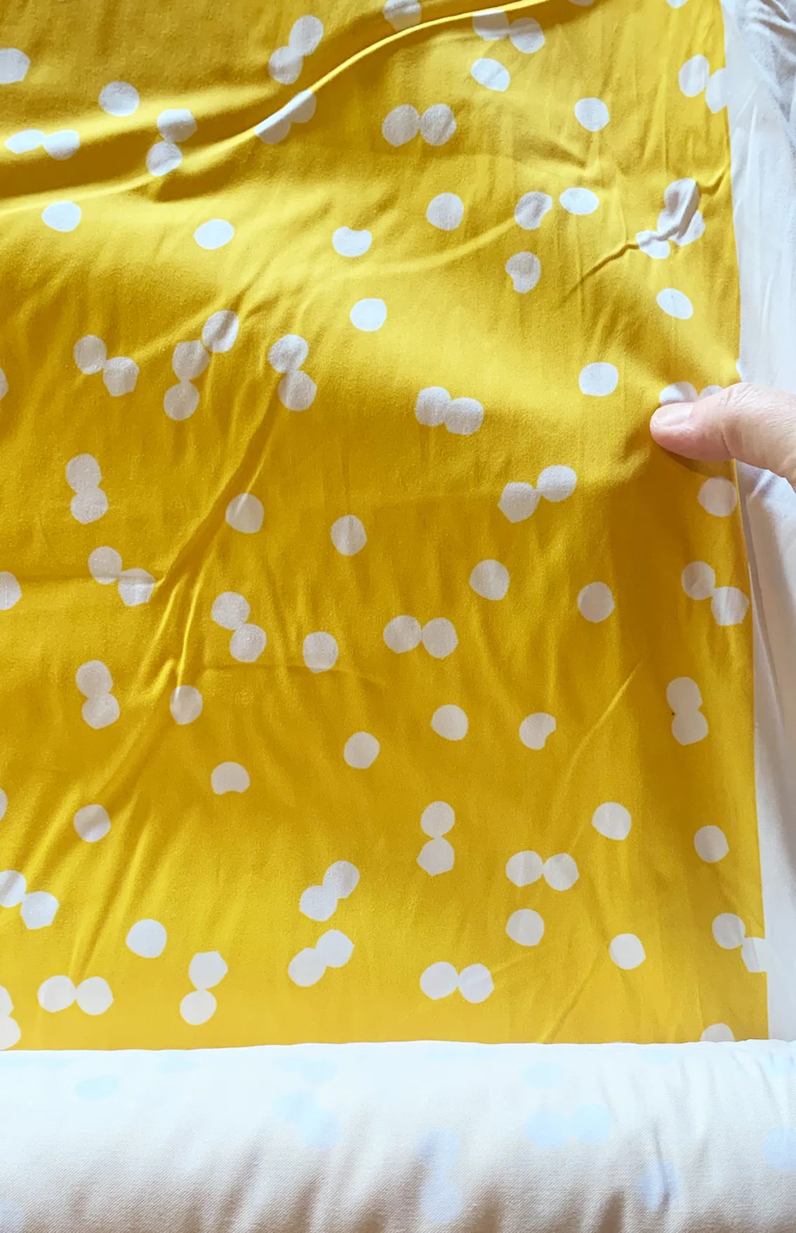 Yellow Spot 100% organic cotton by Meterage