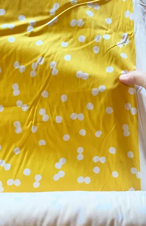Yellow Spot 100% organic cotton by Meterage