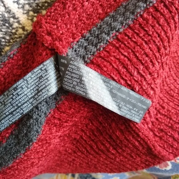 𝅺ZARA knit Oversized Wool blend Open geometric print Sweater Womens size M