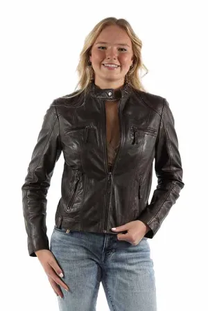 Zip Front Leather Jacket
