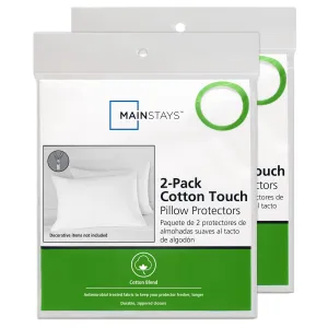 Zippered Pillow Protector Cover Cotton Touch Standard/Queen Covers 28x20 4 Pack