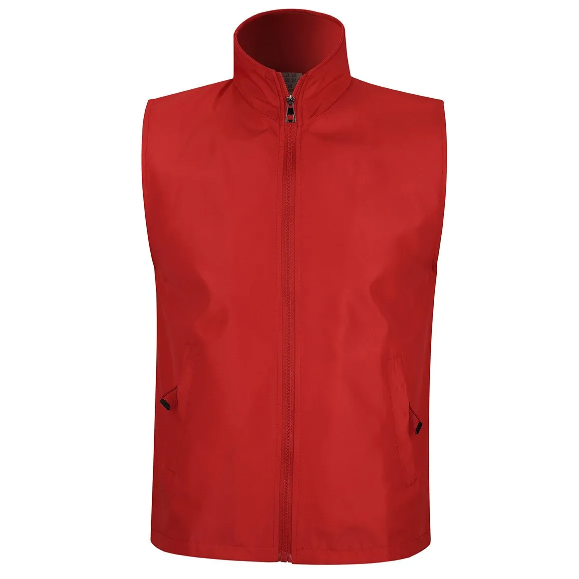 Zippered Sleeveless Jacket With High Neck