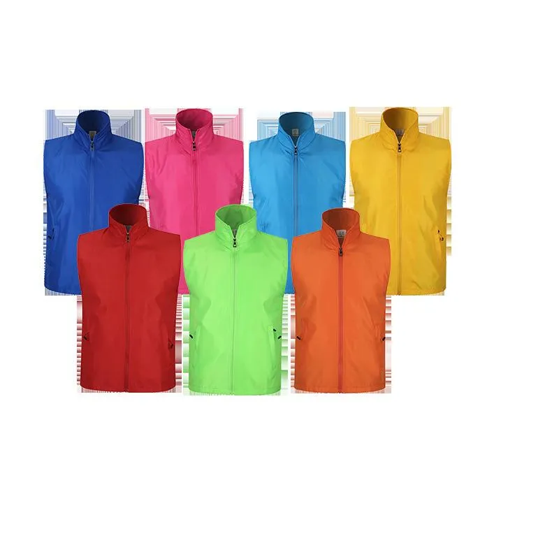 Zippered Sleeveless Jacket With High Neck